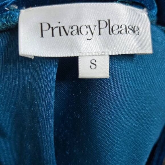 Privacy Please Crop Top Long Sleeve Velour Size Small Summer Cropped - Picture 7 of 8